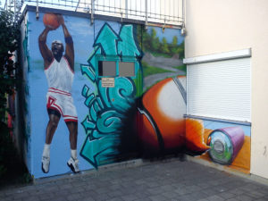 Graffitiauftrag Basketballer JuZ Arena