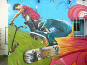Graffitiauftrag Scooter und Skater
