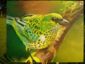 Graffiti Leinwand Paradiesvogel