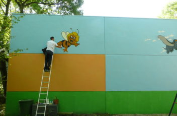 Graffitiauftrag Madhu malt Maja