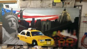 Graffitiauftrag New York Leinwand fast fertig