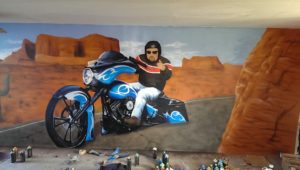 Graffitiauftrag Harley davidson garage