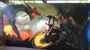 Graffitiauftrag Harley davidson graffiti terrasse