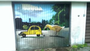Graffitiauftrag Garagentor Hamburg Othmarschen Enten