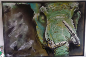 Graffiti Leinwand Elefant Graffiti Style