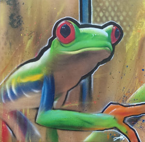 Graffiti Leinwand Streerart Frosch Graffiti