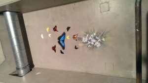 Graffitiauftrag Streetart Stencil Schmetterlinge 2