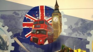 Graffitiauftrag FH Wedel London Motiv Innenraumgestaltung Raumgestaltung Graffitikünstler Lennart