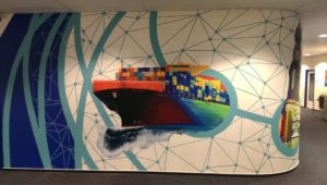 Graffitiauftrag Büro Kontainerschiff