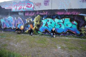 Graffitiworkshop Fortgeschrittene Hall Gruppenfoto
