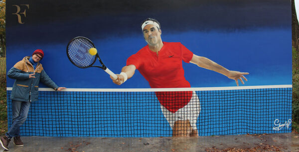 Graffiti Tennisverein Roger Federer