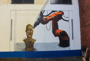 Fassadengraffiti Firma Roboterarm