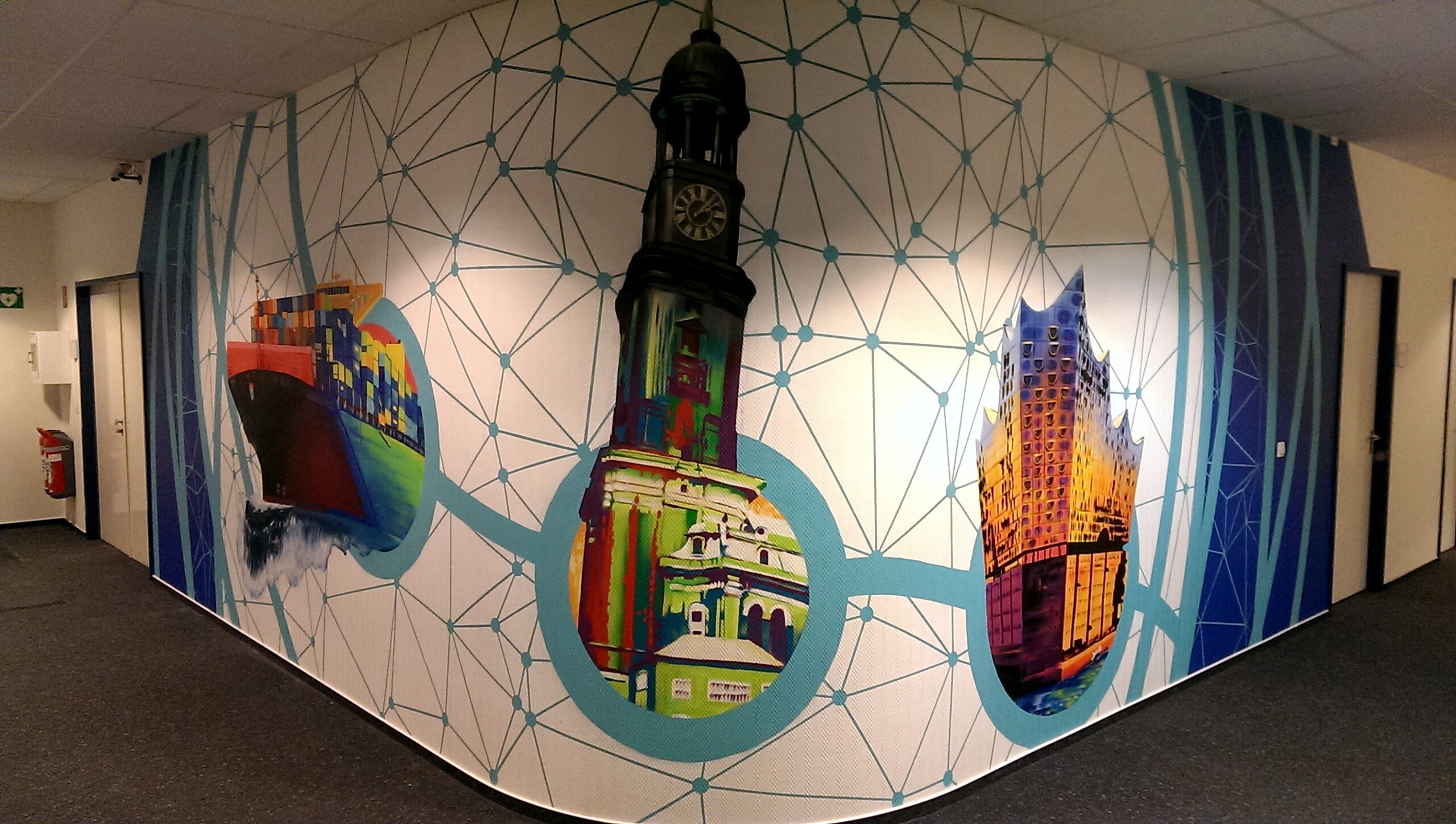 Firmenraum Graffiti Mural Hansecom
