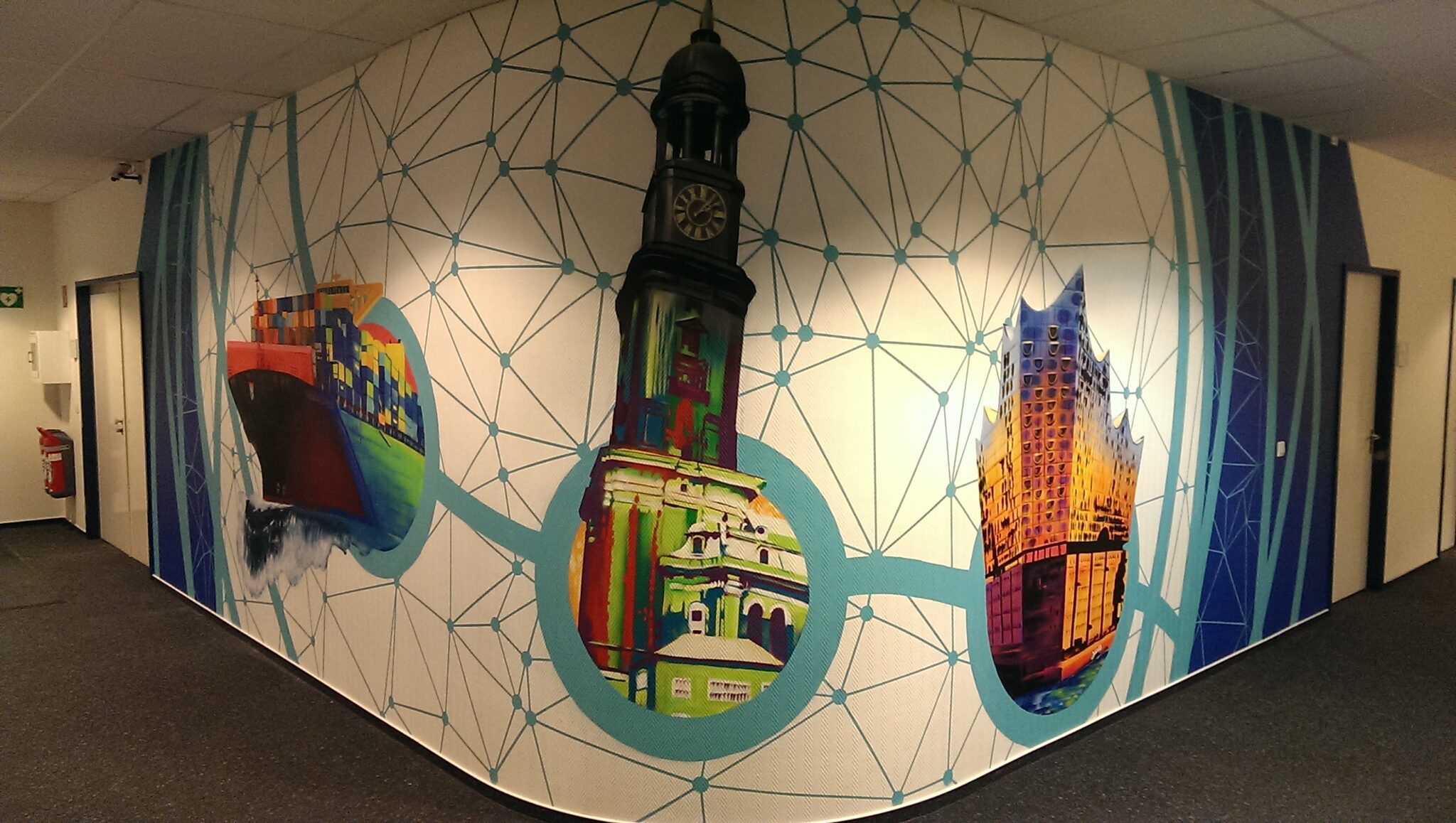 Büro-Mural Hansecom – Hamburger Michel