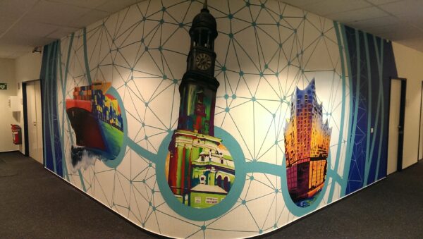 Büro-Mural Hansecom – Hamburger Michel