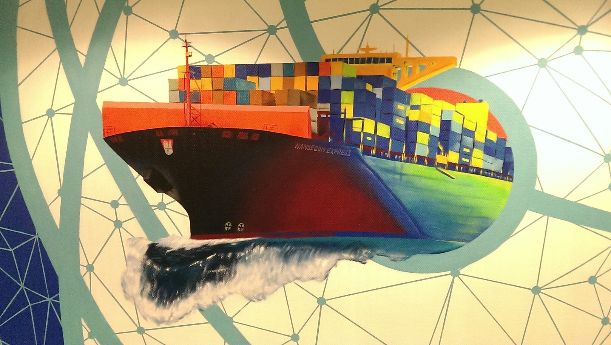 Büro-Mural Hansecom – Hamburger Michel